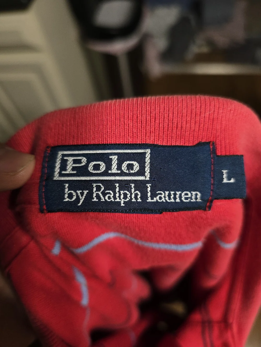 Polo by Ralph Lauren Men's Striped Polo Shirt Red Size Large